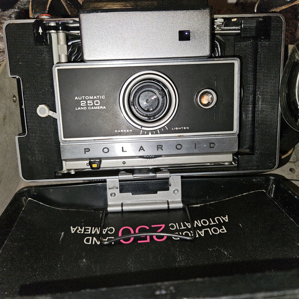Polaroid Automatic 250 Land Camera - Black and Gray